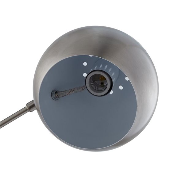 Inspired Home Citlalli Table Lamp, 5ft Power Cord, Marble Base, Stainless Steel