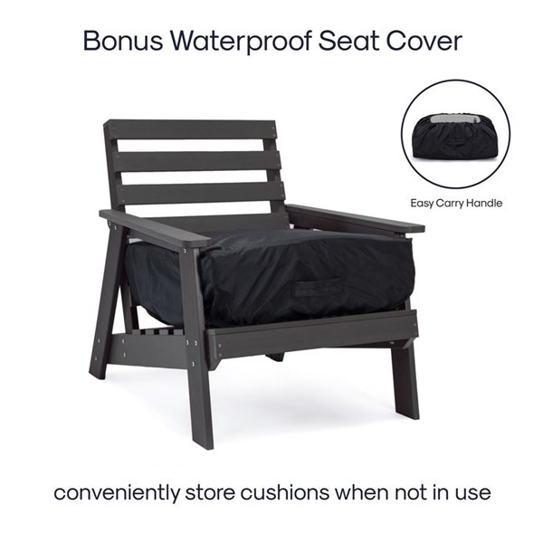 Inspired Home Natali Outdoor 3pc Seating Set : 2 Chairs, 1 Table, Dark Grey