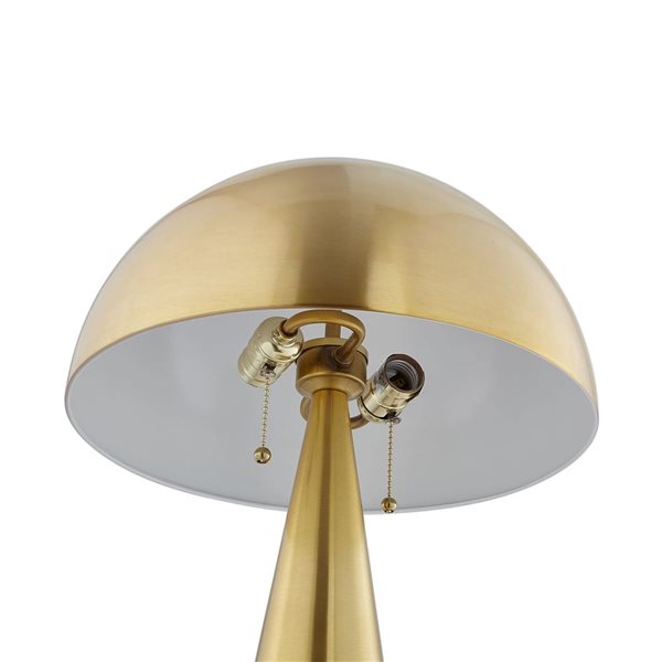 Inspired Home Esai Table Lamp, USB Charger, Brass