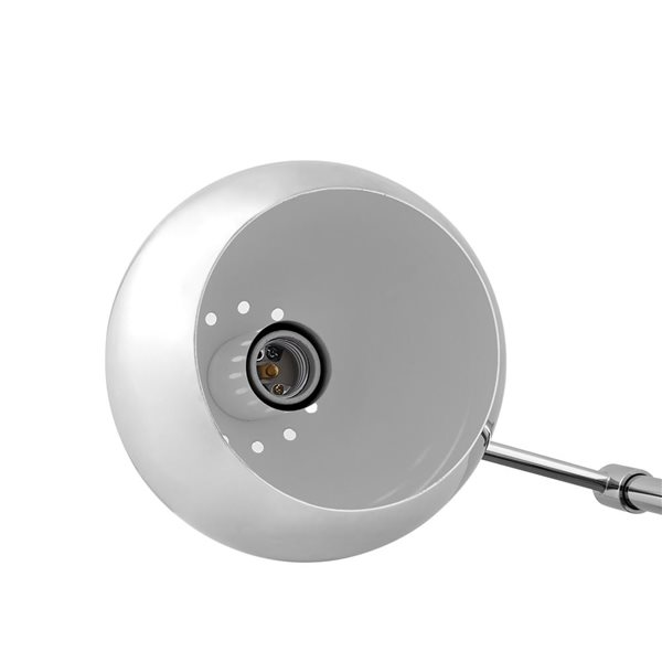 Inspired Home Kahlil Table Lamp, 5ft Power Cord, Marble Stone Base, Chrome