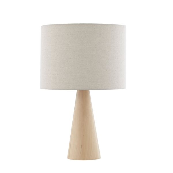 Inspired Home Emberlee Table Lamp, 5ft Power Cord, USB Charger, Beige