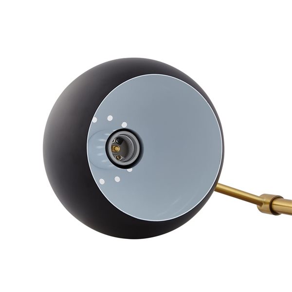 Inspired Home Kahlil Table Lamp, 5ft Power Cord, Marble Stone Base, Black