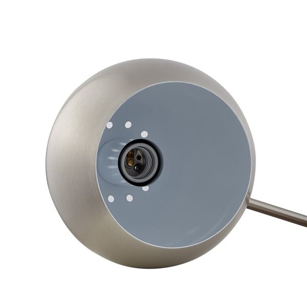 Inspired Home Kahlil Table Lamp, 5ft Power Cord, Marble Base, Stainless Steel