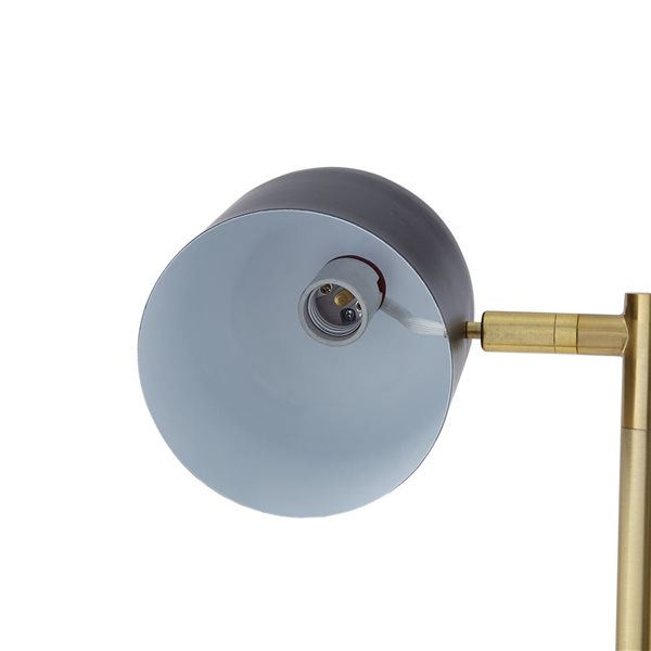 Inspired Home Jaydah Floor Lamp, 6ft Power Cord, Foot Switch, 2 Lights, Black