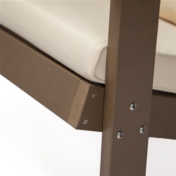 Inspired Home Maylani Outdoor 3pc Seating Set : 2 Armchairs, 1 Table, Teak