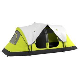 Outsunny 6-8 Person Camping Tent with 2 Bedroom & Waterproof Rainfly