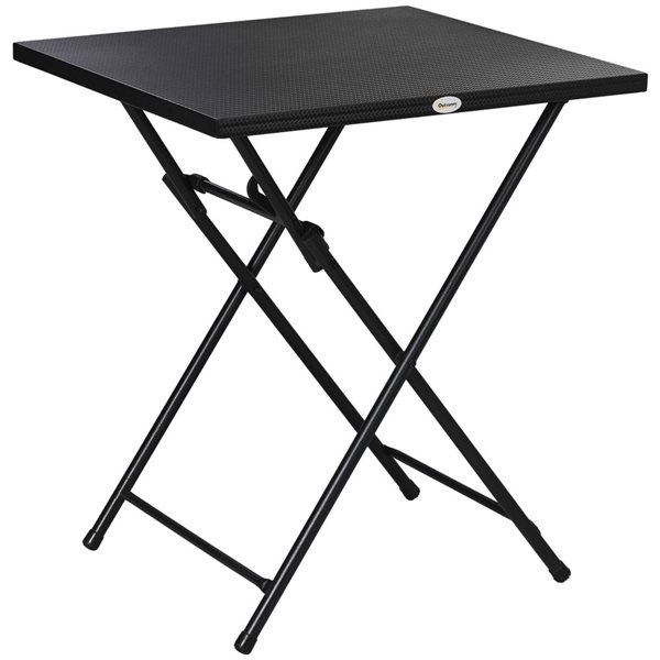 Outsunny Black Folding Coffee Table with Metal Plate Top 84G-441V00BK ...