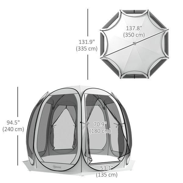 Outsunny 11 x 11.5-ft Cream White Pop Up Screen Tent with Carry Bag