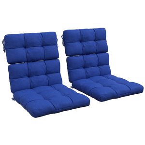 Outsunny Set of 2 Button Tufted Outdoor Chair Cushions with Ties
