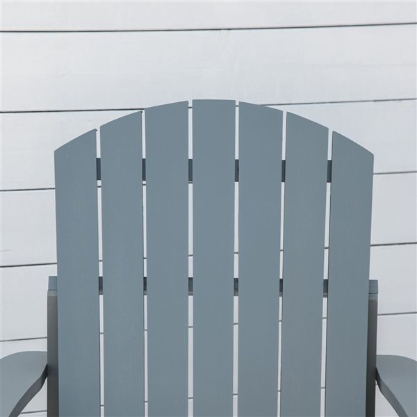 Outsunny Dark Grey Classic Adirondack Chair with Cup Holder for Backyard