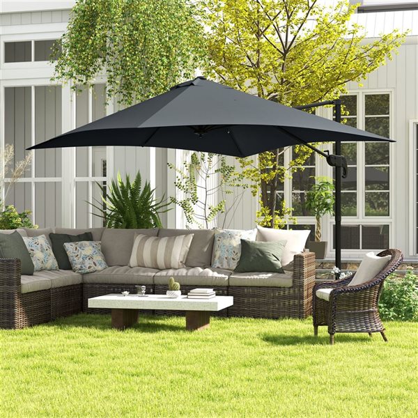 Parasol Outsunny en porte-à-faux carré de 10 pi