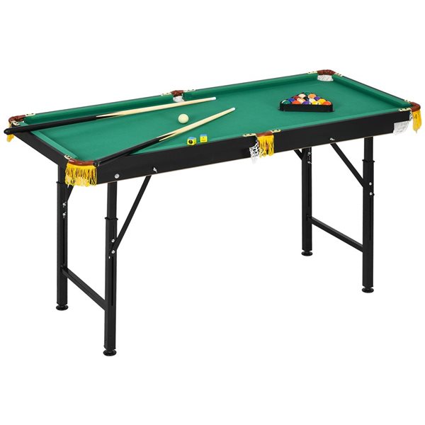 Soozier 55-in Folding Billiard Pool Table Set with Adjustable Height