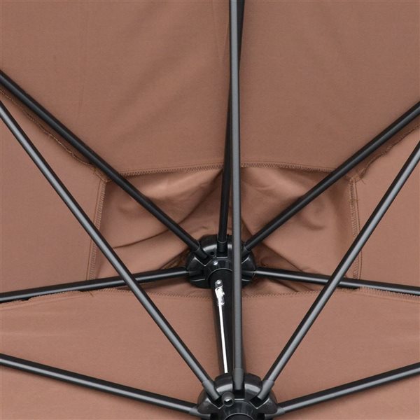 Outsunny 7.5-ft Coffee Outdoor Patio Half Umbrella with Crank Handle
