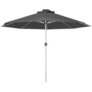 Outsunny Patio Parasol Umbrella with Solar Charged and USB Type-c