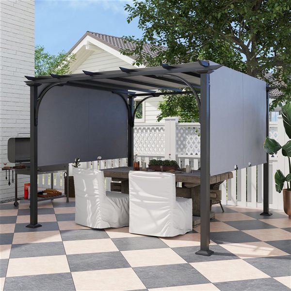 Outsunny 9.8 x 9.8-ft Grey Outdoor Pergola