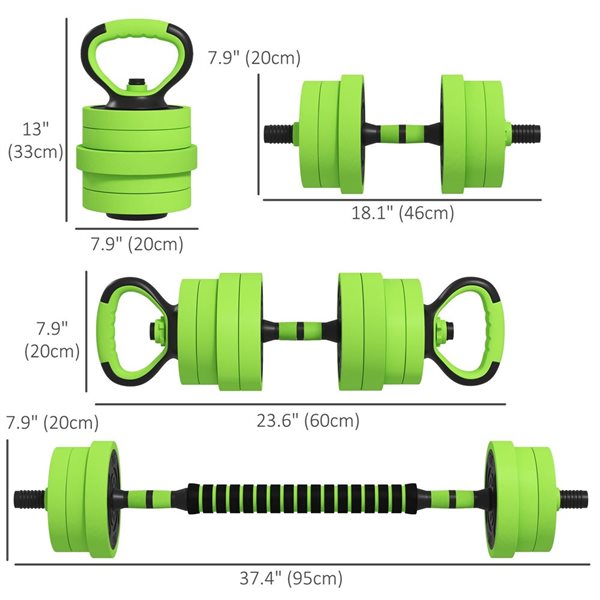 Ensemble d'haltères Soozier 4 en 1 de 44 lb