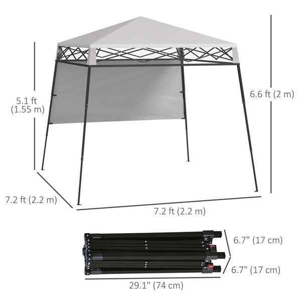Outsunny 7 x 7-ft Garden Foldable Pop Up Tent Gazebo with Adjustable Legs