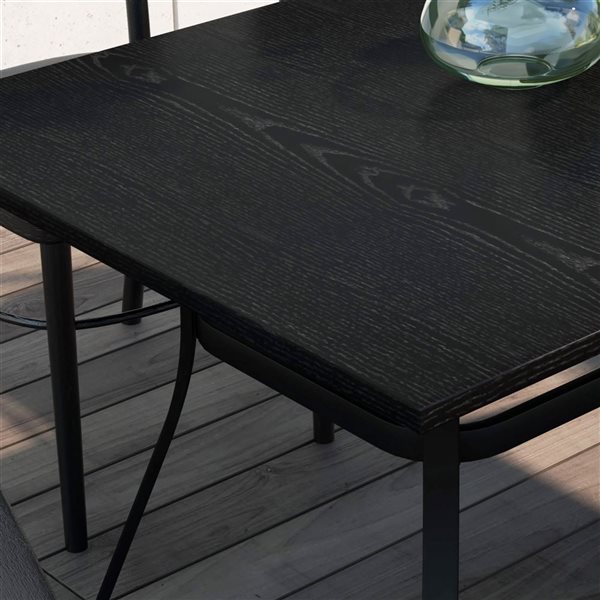 Outsunny Patio Table for 6 People with Steel Legs and Metal Tabletop