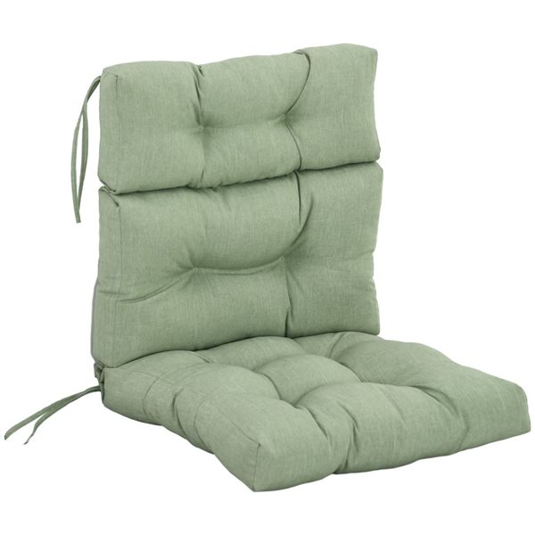 Outsunny Green Outdoor Seat/Back Chair Cushion with Ties 84G-161V01GN ...