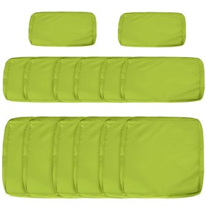 Outsunny 14-Piece Green Outdoor Patio Sofa Set Cushion Cover