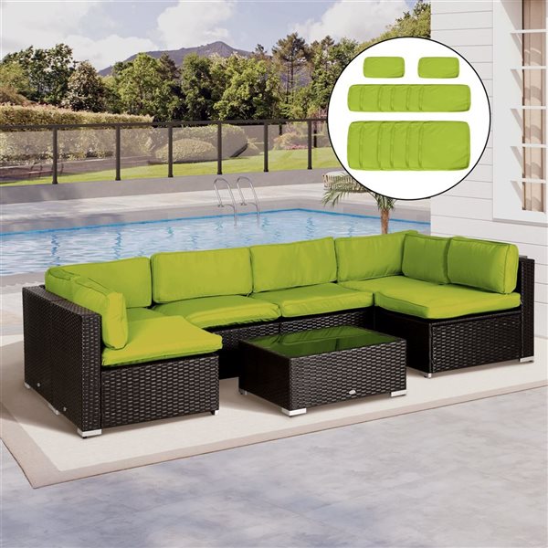 Housse de coussin pour ensemble de canapé de patio Outsunny 14 pièces