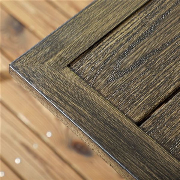 Outsunny 59-in Brown Outdoor Dining Table for Six with Parasol Hole