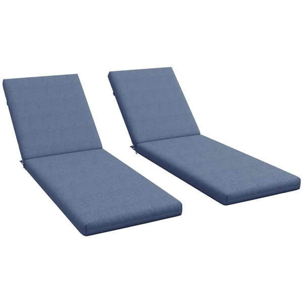 Outsunny Set of 2 Patio Chair Cushions Pillows for Seat and Back