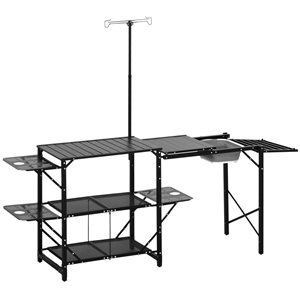 Station de cuisson portable Outsunny pour cuisine de camping pliante