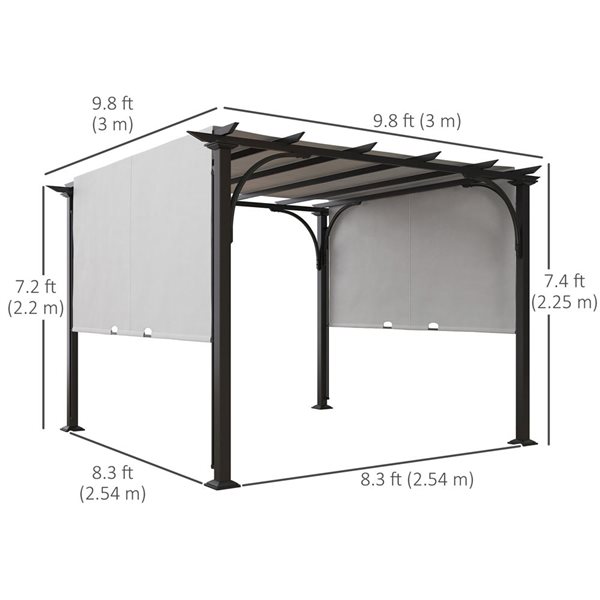 Outsunny White 9.8 x 9.8-ft Outdoor Pergola
