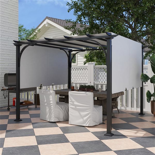 Outsunny White 9.8 x 9.8-ft Outdoor Pergola