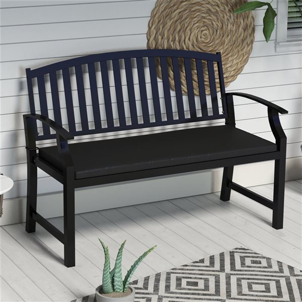 Outsunny Black Outdoor Bench Cushions Outsunny Black Patio Bench