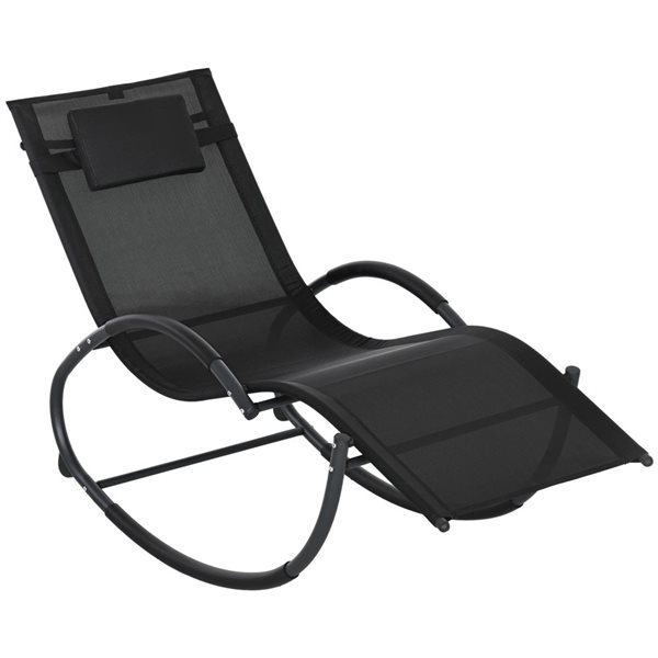 Outsunny Patio Rocking Chair with Mesh Seat Headrest 84A-120V01BK | RONA