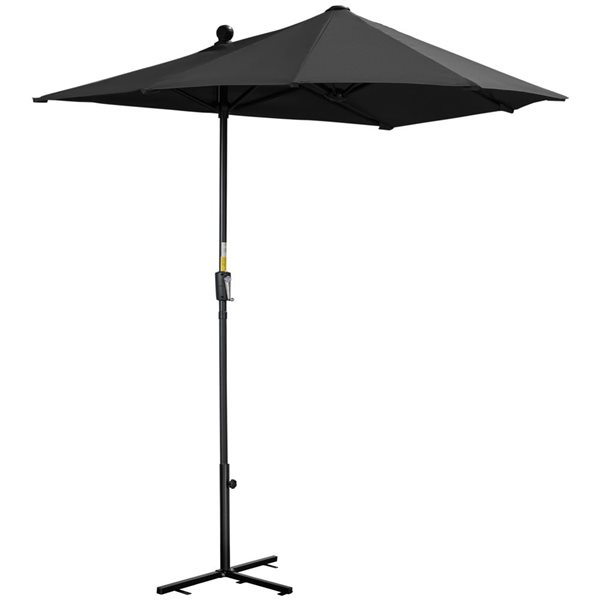 Outsunny 6.6 x 6-ft Patio Umbrella with Double-Sided Canopy and Base