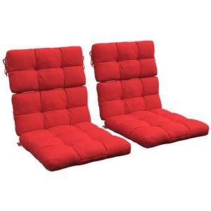 Outsunny Set of 2 Button Tufted Outdoor Chair Cushions with Ties