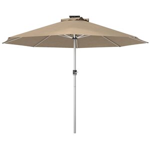 Outsunny Patio Parasol Umbrella with Solar Charged and USB Type-c