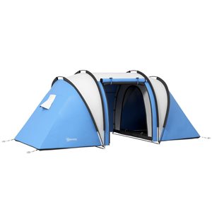 Outsunny 3000mm Waterproof Family Tent with 2 Bedrooms & Living Area