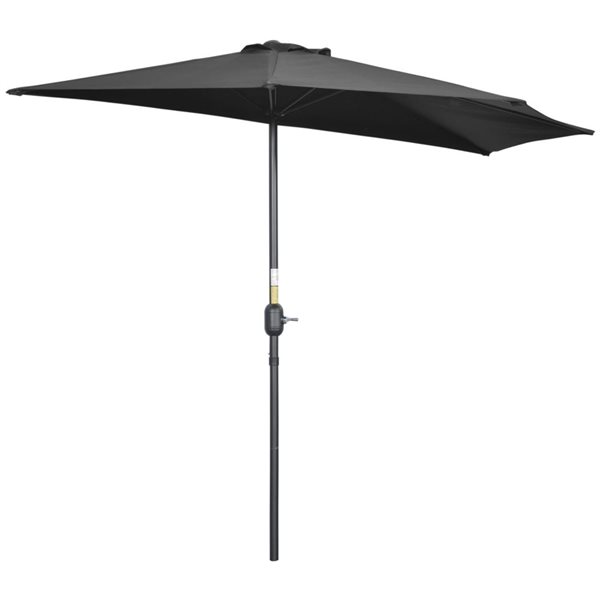 Outsunny 9-ft Half Round Umbrella with 5 Ribs