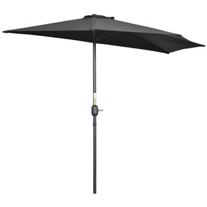 Outsunny 9-ft Half Round Umbrella with 5 Ribs
