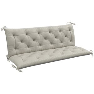 Outsunny Outdoor 3-Seater Light Grey Bench Cushions