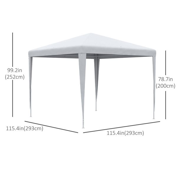 Outsunny 9 x 9-ft White Portable Canopy Party Tent Gazebo with Legs