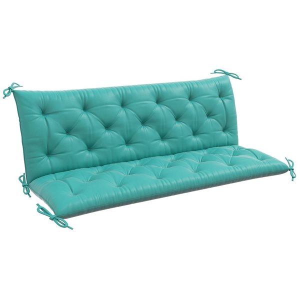 Outsunny Outdoor 3-Seater Blue Bench Cushions