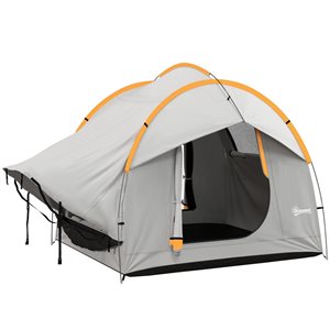 Outsunny 2000mm Grey and Orange Waterproof Car Tent with 3 Doors