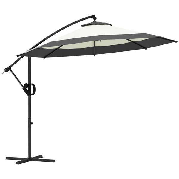Cantilever Umbrella, Grey, 10-ft x 8-ft.
