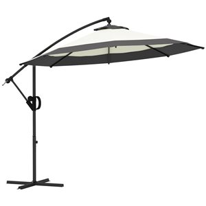 Outsunny 10-ft Grey Cantilever Patio Umbrella with Crank and Tilt