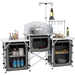 Table de camping portative Outsunny en aluminium