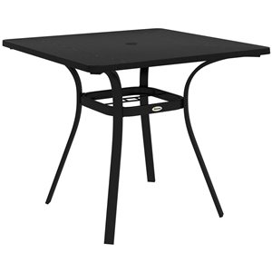 Outsunny Patio Table for 4 People with Steel Legs and Metal Tabletop