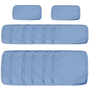 Outsunny 14-Piece Blue Outdoor Patio Sofa Set Cushion Cover