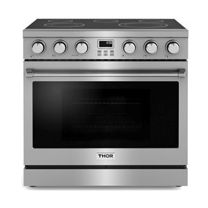 Thor Kitchen 36-in Professional Smooth Surface Freestanding Single Oven Electric Range – Stainless Steel