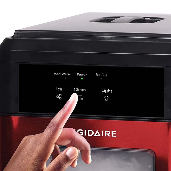 Frigidaire Countertop  Crunchy Chewable Nugget Stainless Steel Ice Maker - Red