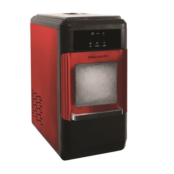 Frigidaire Countertop  Crunchy Chewable Nugget Stainless Steel Ice Maker - Red